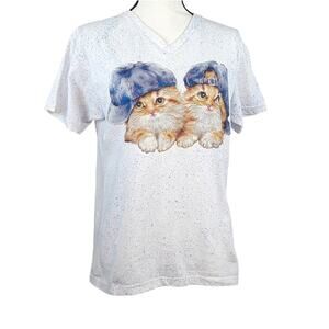 NET Kitten Lover Graphic T- Shirt XL Blue